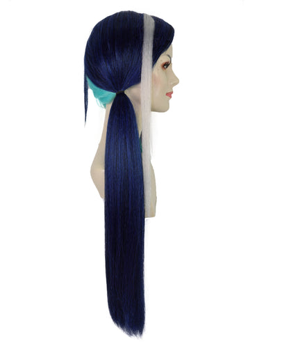 Wigs2you H-7231 女性用ロングストレート・ツートンカラー・ツインテール・アニメウィッグ | ゲームキャラクター風ヘア | ハロウィンに最適 | 通気性の良いキャップレス仕様