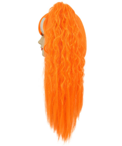 Wigs2you H-7235 女性用 鮮やかなオレンジ色のロングウェーブ・ツインテールウィッグ | ハロウィンに最適 | 通気性の良いキャップレス仕様