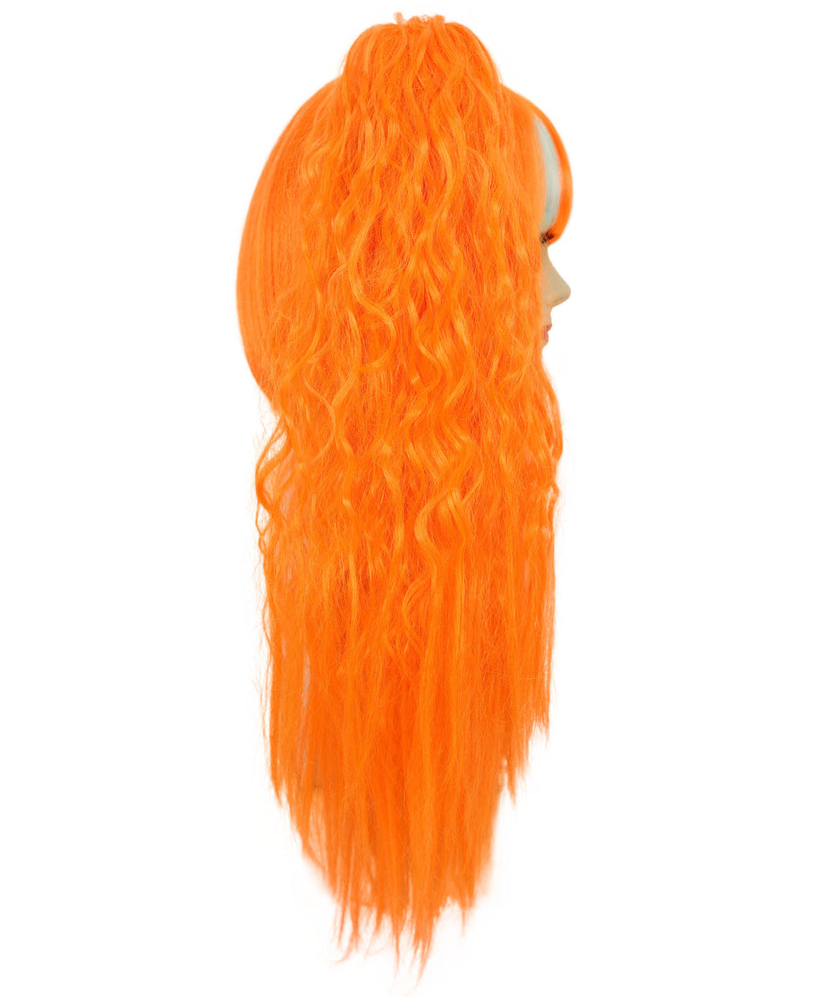 Wigs2you H-7235 女性用 鮮やかなオレンジ色のロングウェーブ・ツインテールウィッグ | ハロウィンに最適 | 通気性の良いキャップレス仕様