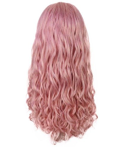 Wigs2you H-7238 レディース用ロング・ピンク・ウェーブ・ウィッグ（前髪あり・ふわふわ質感）| 難燃性合成繊維 | ハロウィンやテーマパーティーに最適