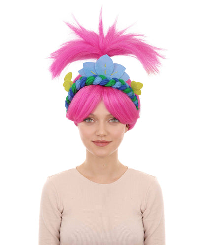 Wigs2you H-7239 女性用トロール・ピンク・ミディアム丈ウィッグ | ハロウィン・コスプレ用ウィッグ | 難燃性合成繊維