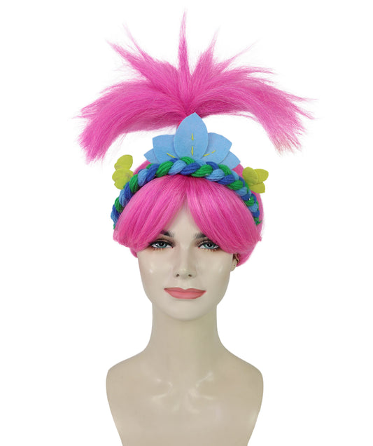 Wigs2you H-7239 女性用トロール・ピンク・ミディアム丈ウィッグ | ハロウィン・コスプレ用ウィッグ | 難燃性合成繊維