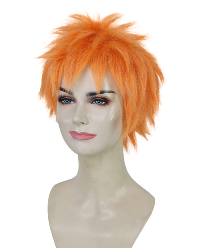 Wigs2you H-7240 女性の鮮やかなオレンジのストレート ツイン ポニーテール ウィッグ |ハロウィンに最適 |通気性のあるキャップレスキャップ