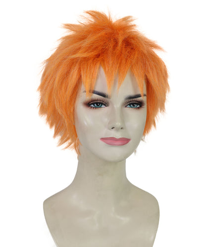 Wigs2you H-7240 女性の鮮やかなオレンジのストレート ツイン ポニーテール ウィッグ |ハロウィンに最適 |通気性のあるキャップレスキャップ