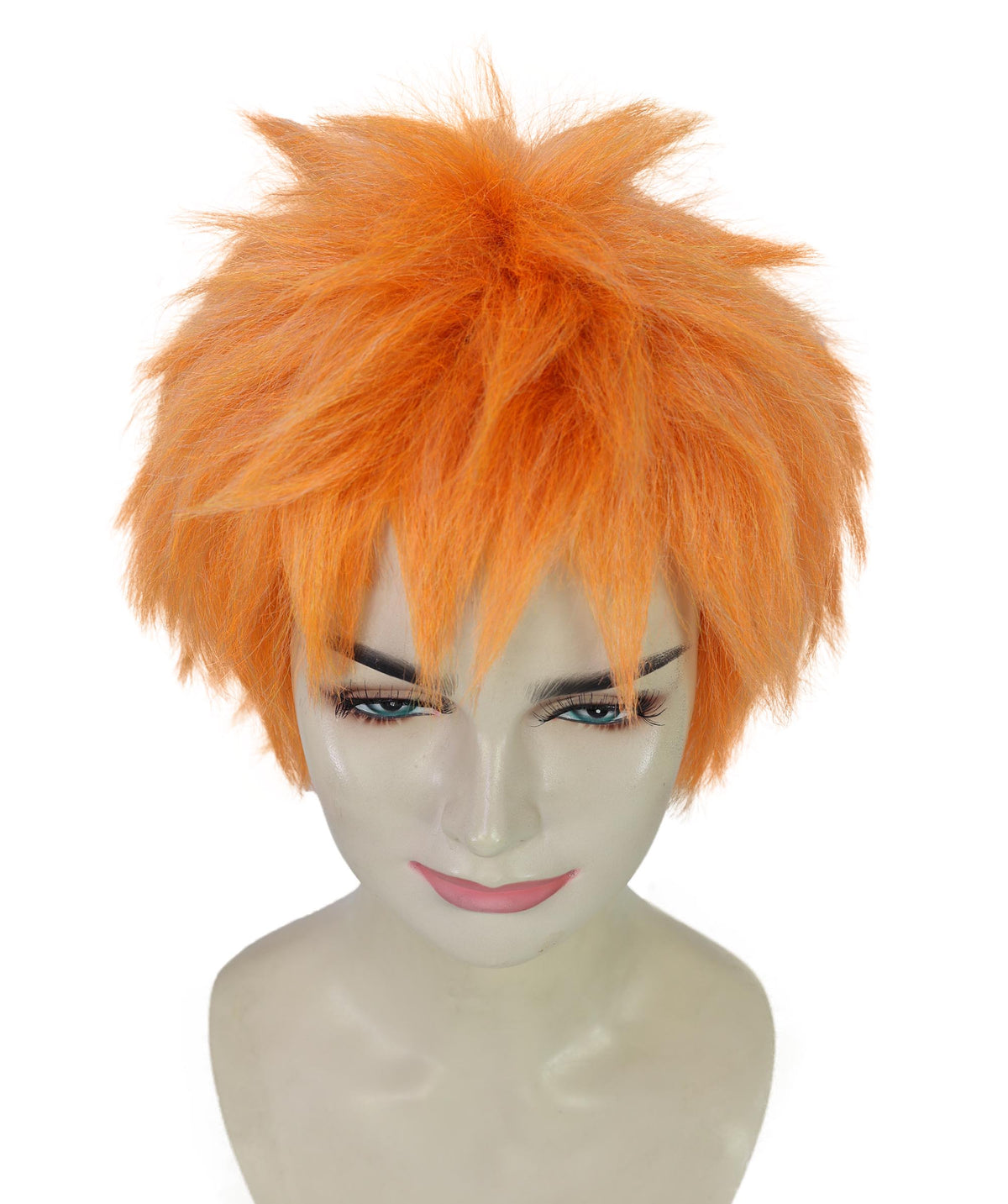 Wigs2you H-7240 女性の鮮やかなオレンジのストレート ツイン ポニーテール ウィッグ |ハロウィンに最適 |通気性のあるキャップレスキャップ