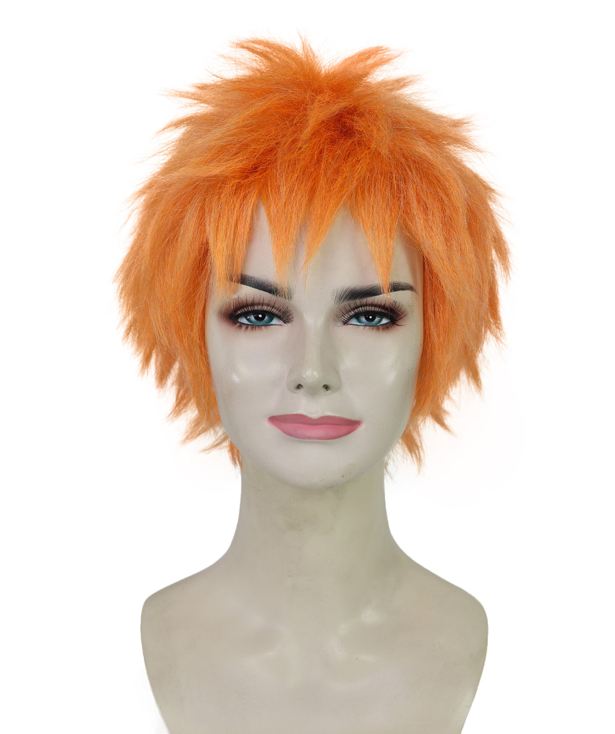 Wigs2you H-7240 女性の鮮やかなオレンジのストレート ツイン ポニーテール ウィッグ |ハロウィンに最適 |通気性のあるキャップレスキャップ