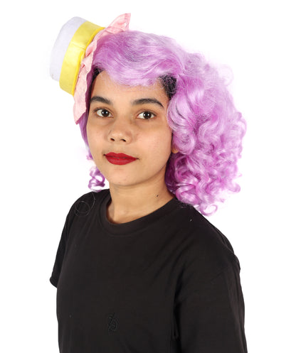 Wigs2you H-7242 キャンディをイメージした女性用カーリーパープルウィッグ | ハロウィン、コスプレ、テーマパーティーに最適なボリューム感のあるコスチューム用ヘアピース | キャップレス仕様