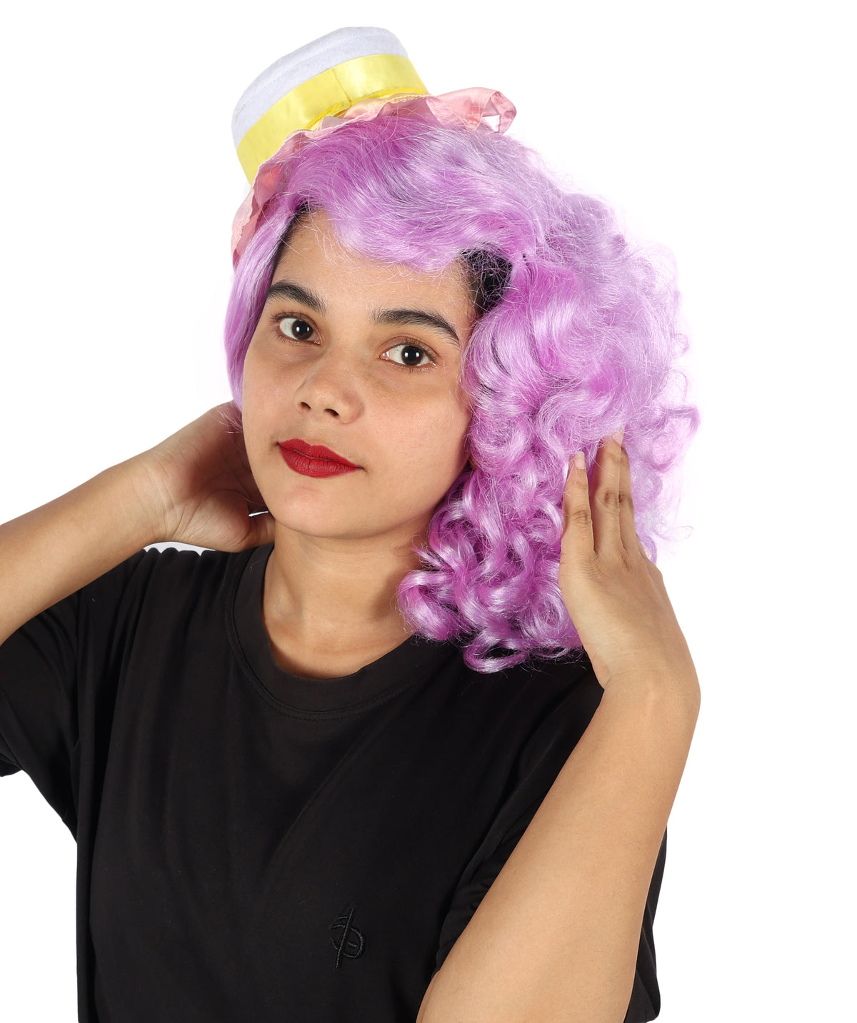 Wigs2you H-7242 キャンディをイメージした女性用カーリーパープルウィッグ | ハロウィン、コスプレ、テーマパーティーに最適なボリューム感のあるコスチューム用ヘアピース | キャップレス仕様