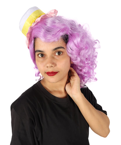 Wigs2you H-7242 キャンディをイメージした女性用カーリーパープルウィッグ | ハロウィン、コスプレ、テーマパーティーに最適なボリューム感のあるコスチューム用ヘアピース | キャップレス仕様