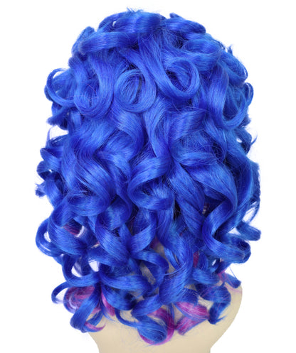Wigs2you H-7245 女性用ブルー＆パープルのボリュームたっぷりカールウィッグ｜コスプレ、ハロウィン、パーティーに最適なボリュームのある合成毛ウィッグ｜通気性の良いキャップレスタイプ