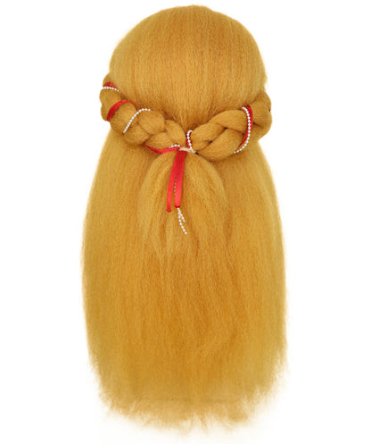 Wigs2you H-7247  女性用ロングブロンド編み込みヘッドバンドウィッグ｜中世のプリンセス、ファンタジーメイド、ルネッサンス風ヘアピース｜通気性のあるキャップレスキャップ