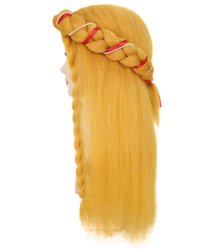 Wigs2you H-7247  女性用ロングブロンド編み込みヘッドバンドウィッグ｜中世のプリンセス、ファンタジーメイド、ルネッサンス風ヘアピース｜通気性のあるキャップレスキャップ