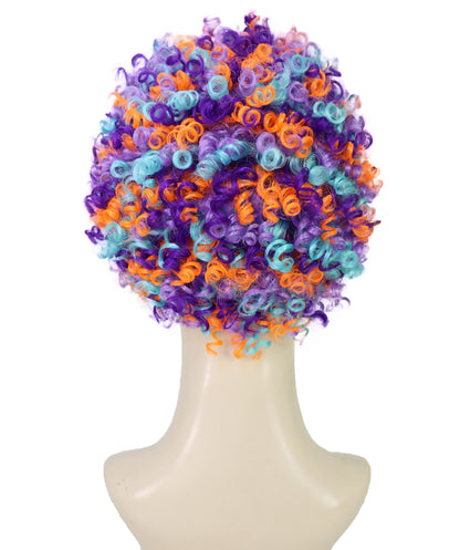 Wigs2you H-7248 女性用カラフルピエロウィッグ｜男女兼用レインボーカーリーコスチュームヘア｜サーカス、パーティー、ハロウィン｜通気性のあるキャップレスキャップ