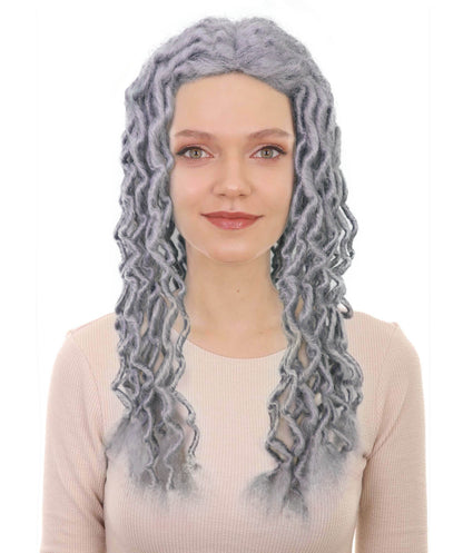 Wigs2you H-7249 大人用ユニセックス グレー・クリンクル・ドレッドヘア・ウィッグ | ハロウィン・コスプレ用人工毛ウィッグ | 通気性の良いキャップレス仕様
