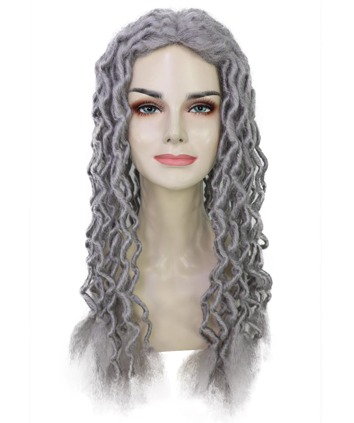 Wigs2you H-7249 大人用ユニセックス グレー・クリンクル・ドレッドヘア・ウィッグ | ハロウィン・コスプレ用人工毛ウィッグ | 通気性の良いキャップレス仕様