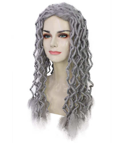 Wigs2you H-7249 大人用ユニセックス グレー・クリンクル・ドレッドヘア・ウィッグ | ハロウィン・コスプレ用人工毛ウィッグ | 通気性の良いキャップレス仕様