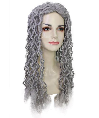 Wigs2you H-7249 大人用ユニセックス グレー・クリンクル・ドレッドヘア・ウィッグ | ハロウィン・コスプレ用人工毛ウィッグ | 通気性の良いキャップレス仕様