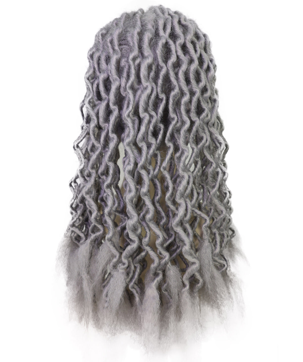 Wigs2you H-7249 大人用ユニセックス グレー・クリンクル・ドレッドヘア・ウィッグ | ハロウィン・コスプレ用人工毛ウィッグ | 通気性の良いキャップレス仕様