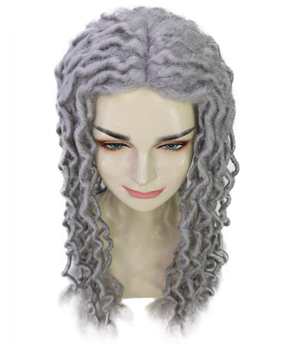 Wigs2you H-7249 大人用ユニセックス グレー・クリンクル・ドレッドヘア・ウィッグ | ハロウィン・コスプレ用人工毛ウィッグ | 通気性の良いキャップレス仕様