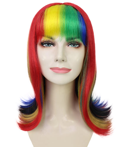 Wigs2you H-7251 大人女性用光るレインボーウィッグ｜パーティーに最適な鮮やかなハロウィンコスチュームヘア｜通気性のあるキャップレスキャップ