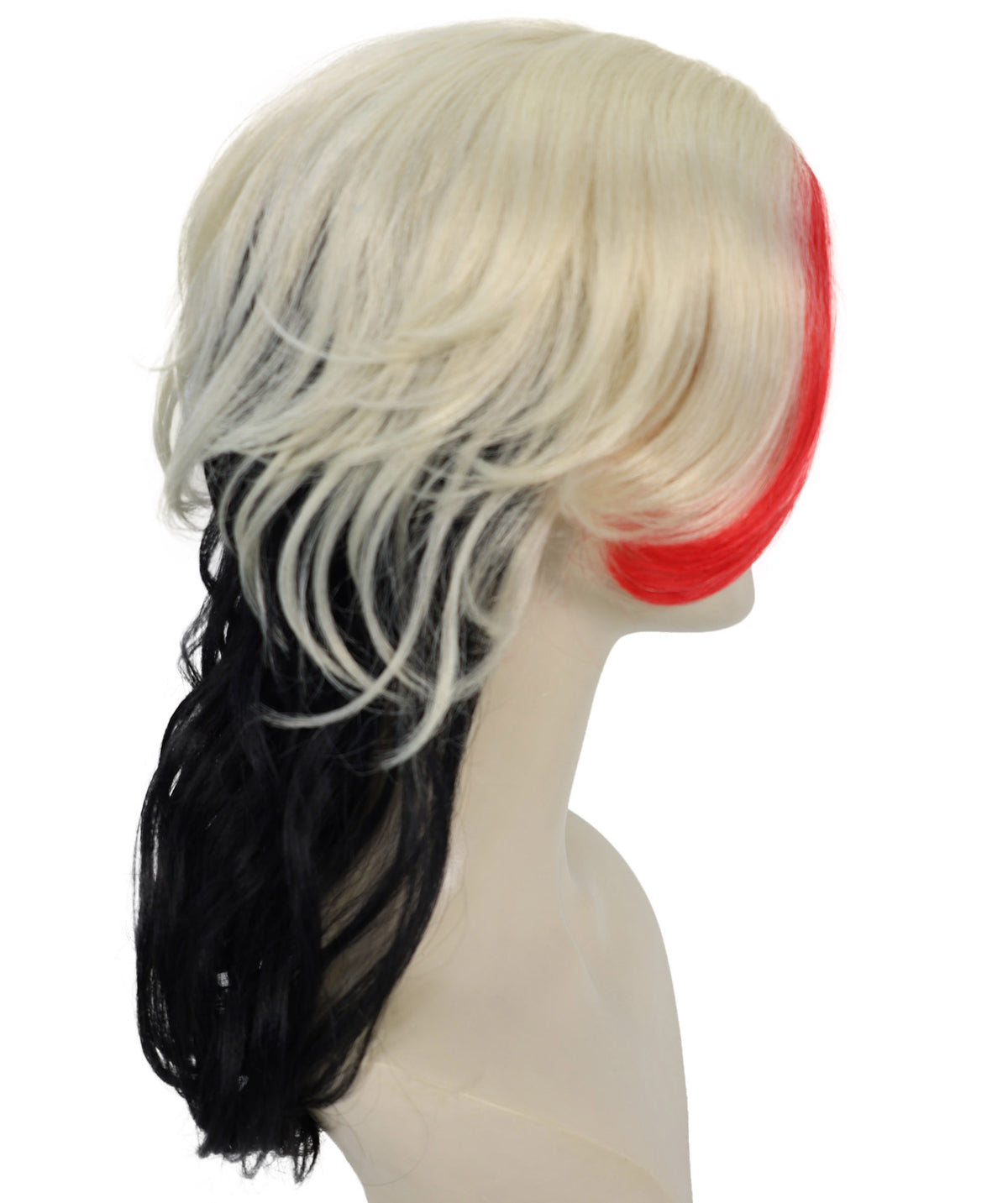 Wigs2you H-7253 大人用女性向けマルチカラー・ミディアム丈ウィッグ | ハロウィンに映える大胆なヘアスタイル | 通気性の良いキャップレス仕様