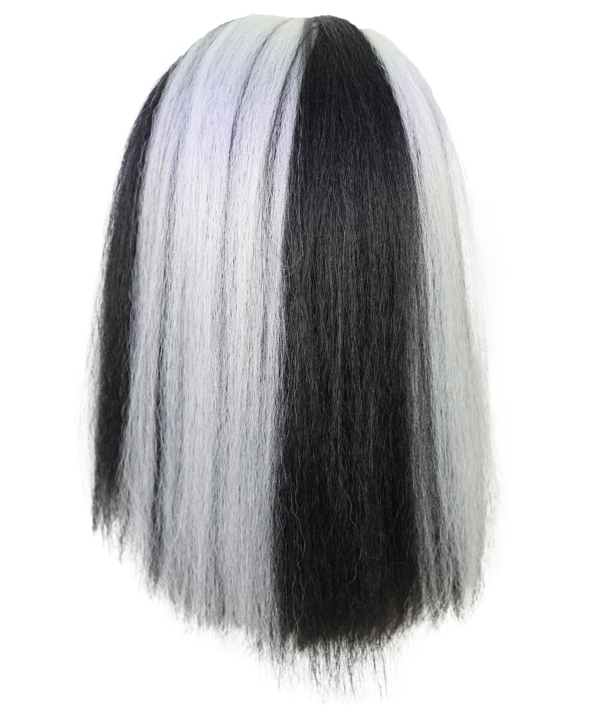 Wigs2you H-7255 大人女性用、不気味な雰囲気のロングブラック＆ホワイトウィッグ｜ドラマチックなハロウィンヘアスタイル｜通気性の良いキャップレスキャップ