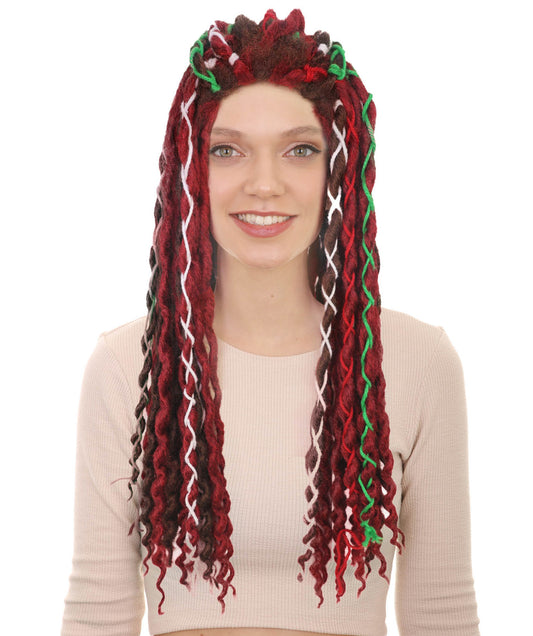Wigs2you H-7258大人用女性向けブードゥー・プリーステス（女司祭）ウィッグ — ハロウィンのウィッチ・ドクター（呪術医）スタイルに最適な、多色使いのロング・ドレッドヘア・ウィッグ