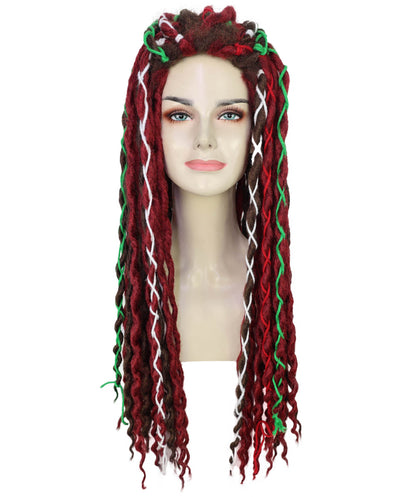 Wigs2you H-7258大人用女性向けブードゥー・プリーステス（女司祭）ウィッグ — ハロウィンのウィッチ・ドクター（呪術医）スタイルに最適な、多色使いのロング・ドレッドヘア・ウィッグ