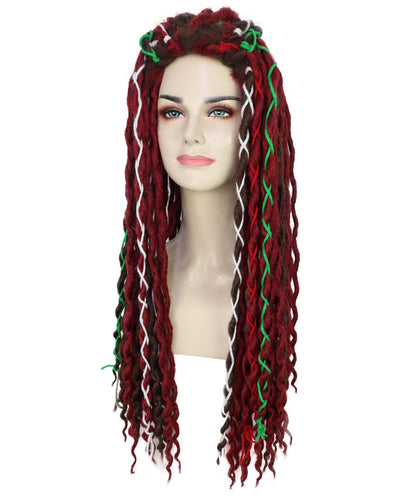 Wigs2you H-7258大人用女性向けブードゥー・プリーステス（女司祭）ウィッグ — ハロウィンのウィッチ・ドクター（呪術医）スタイルに最適な、多色使いのロング・ドレッドヘア・ウィッグ