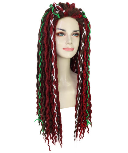 Wigs2you H-7258大人用女性向けブードゥー・プリーステス（女司祭）ウィッグ — ハロウィンのウィッチ・ドクター（呪術医）スタイルに最適な、多色使いのロング・ドレッドヘア・ウィッグ