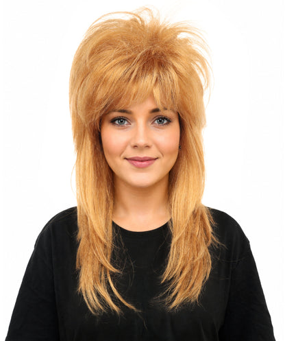 Wigs2you H-7261 大人用ロング・ブラウン・シャグウィッグ | 80年代風レイヤードスタイル＆キャップレス仕様 | ハロウィン、ディスコ、ポップスターの仮装に最適