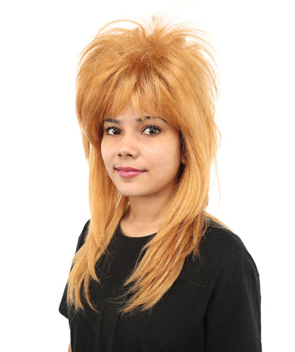 Wigs2you H-7261 大人用ロング・ブラウン・シャグウィッグ | 80年代風レイヤードスタイル＆キャップレス仕様 | ハロウィン、ディスコ、ポップスターの仮装に最適