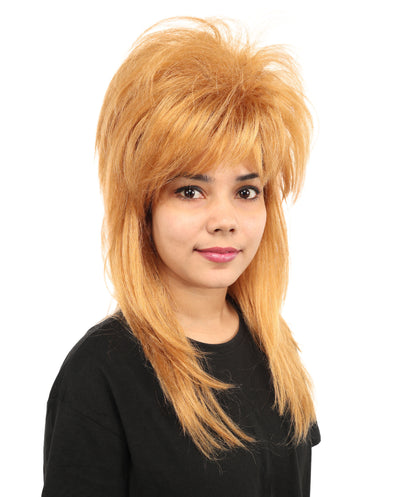 Wigs2you H-7261 大人用ロング・ブラウン・シャグウィッグ | 80年代風レイヤードスタイル＆キャップレス仕様 | ハロウィン、ディスコ、ポップスターの仮装に最適