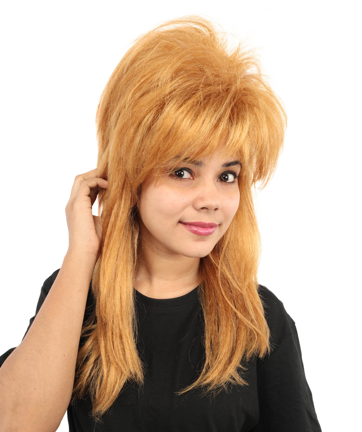 Wigs2you H-7261 大人用ロング・ブラウン・シャグウィッグ | 80年代風レイヤードスタイル＆キャップレス仕様 | ハロウィン、ディスコ、ポップスターの仮装に最適