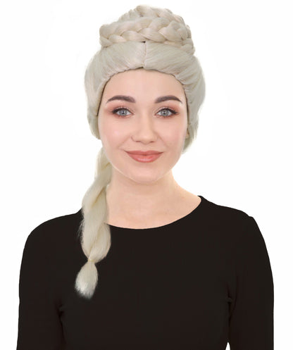 Wigs2you H-7263 大人用ブロンド・ドラゴンクイーン・ウィッグ | ハロウィンパーティー向けロング三つ編みファンタジー・プリンセス・ヘア