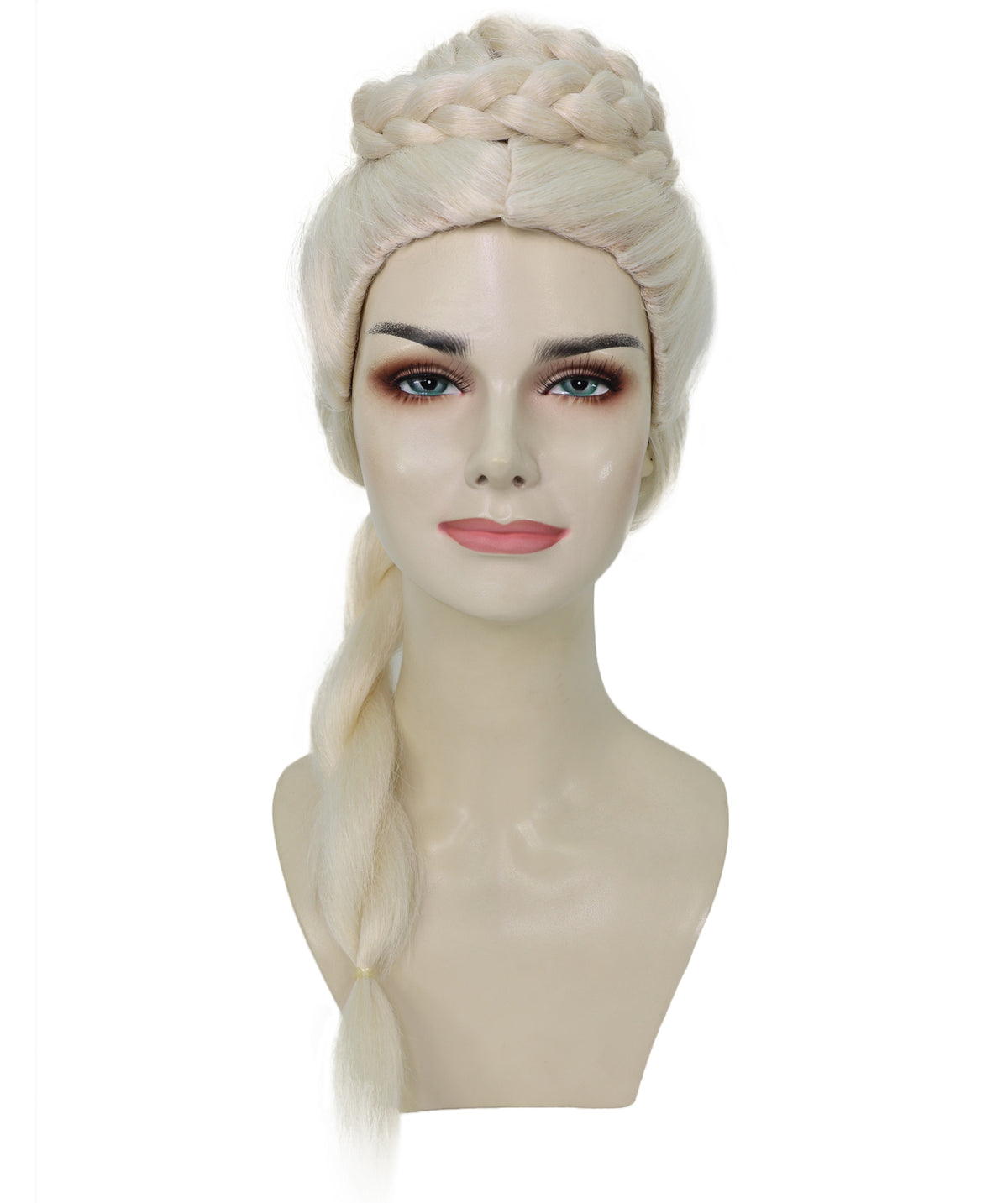 Wigs2you H-7263 大人用ブロンド・ドラゴンクイーン・ウィッグ | ハロウィンパーティー向けロング三つ編みファンタジー・プリンセス・ヘア