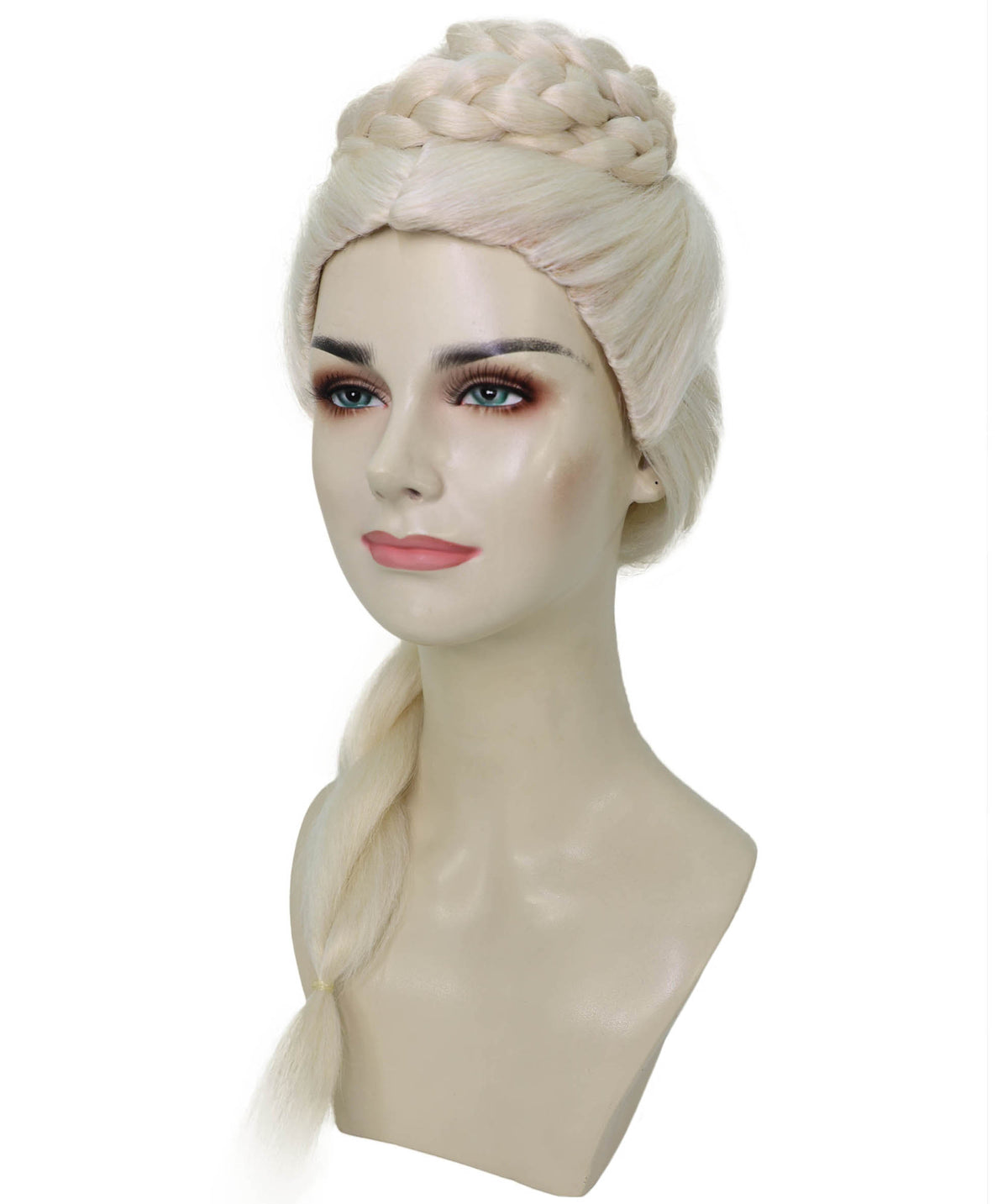 Wigs2you H-7263 大人用ブロンド・ドラゴンクイーン・ウィッグ | ハロウィンパーティー向けロング三つ編みファンタジー・プリンセス・ヘア