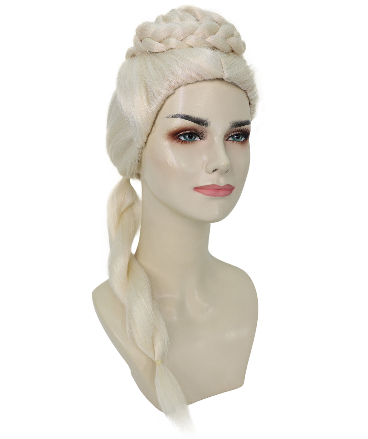 Wigs2you H-7263 大人用ブロンド・ドラゴンクイーン・ウィッグ | ハロウィンパーティー向けロング三つ編みファンタジー・プリンセス・ヘア