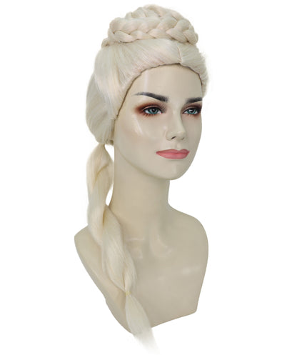 Wigs2you H-7263 大人用ブロンド・ドラゴンクイーン・ウィッグ | ハロウィンパーティー向けロング三つ編みファンタジー・プリンセス・ヘア