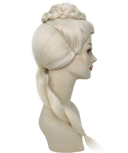 Wigs2you H-7263 大人用ブロンド・ドラゴンクイーン・ウィッグ | ハロウィンパーティー向けロング三つ編みファンタジー・プリンセス・ヘア