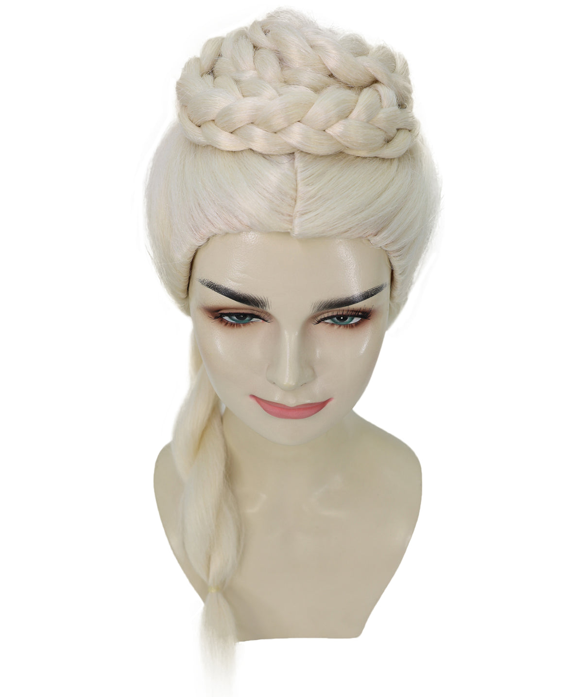 Wigs2you H-7263 大人用ブロンド・ドラゴンクイーン・ウィッグ | ハロウィンパーティー向けロング三つ編みファンタジー・プリンセス・ヘア