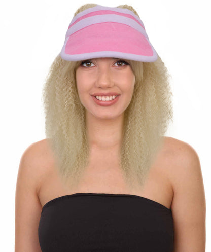 Wigs2you H-7264 大人用ポーカーバイザー・ウィッグ（ブロンドキャップ付き）― カジノナイトやテーマパーティー向けヘアアクセサリー