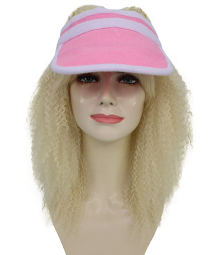 Wigs2you H-7264 大人用ポーカーバイザー・ウィッグ（ブロンドキャップ付き）― カジノナイトやテーマパーティー向けヘアアクセサリー