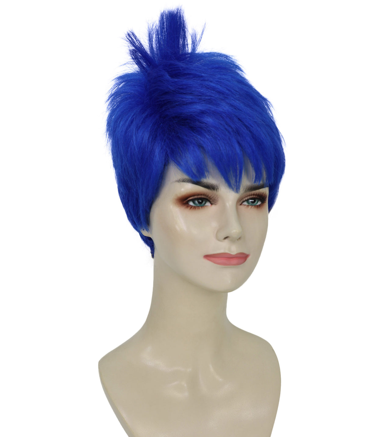 Wigs2you H-7265 大人用ダークブルーウィッグ | ハロウィンやパーティーに映えるカラフルなレイヤー入り人工毛ウィッグ | 通気性の良いキャップレス仕様 |