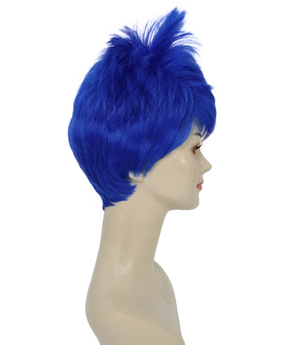 Wigs2you H-7265 大人用ダークブルーウィッグ | ハロウィンやパーティーに映えるカラフルなレイヤー入り人工毛ウィッグ | 通気性の良いキャップレス仕様 |