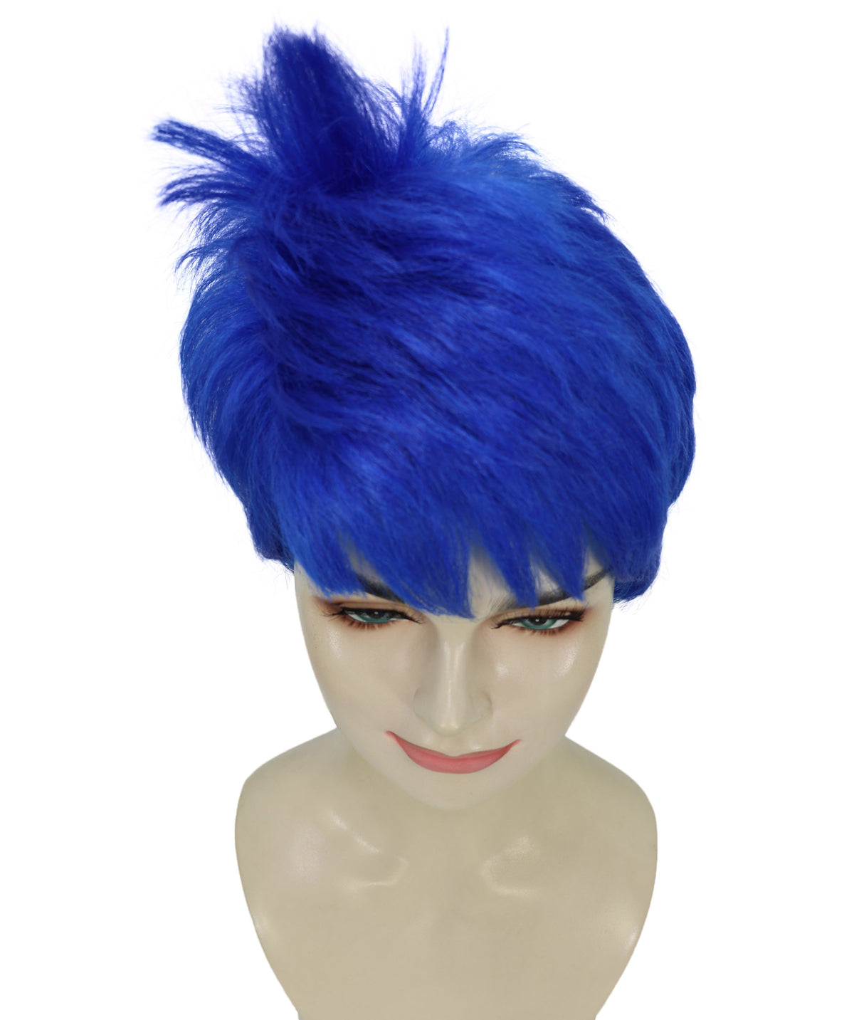 Wigs2you H-7265 大人用ダークブルーウィッグ | ハロウィンやパーティーに映えるカラフルなレイヤー入り人工毛ウィッグ | 通気性の良いキャップレス仕様 |