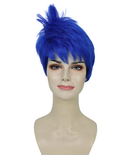 Wigs2you H-7265 大人用ダークブルーウィッグ | ハロウィンやパーティーに映えるカラフルなレイヤー入り人工毛ウィッグ | 通気性の良いキャップレス仕様 |
