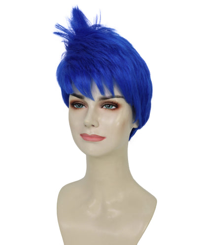 Wigs2you H-7265 大人用ダークブルーウィッグ | ハロウィンやパーティーに映えるカラフルなレイヤー入り人工毛ウィッグ | 通気性の良いキャップレス仕様 |