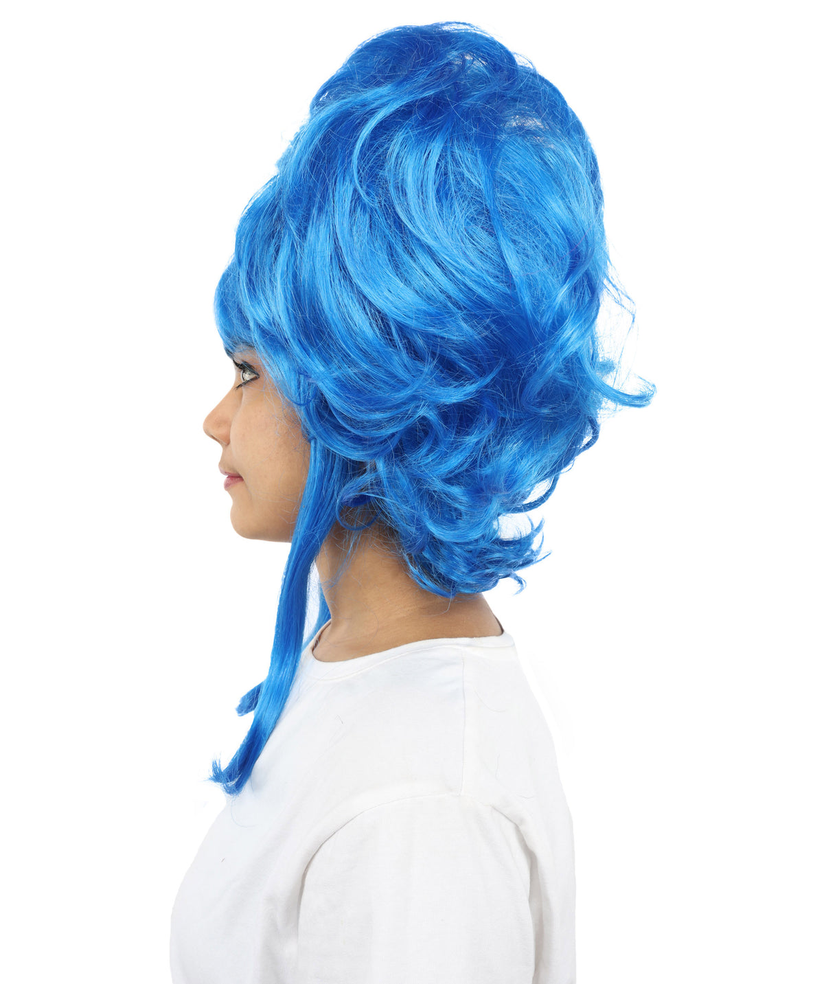 Wigs2you H-7266 大人用・青いハート型ファンタジーウィッグ（フラワーヘアクリップ付き）｜ボリュームのあるストレート・人工毛｜ハロウィン、コスプレ、テーマパーティーに最適
