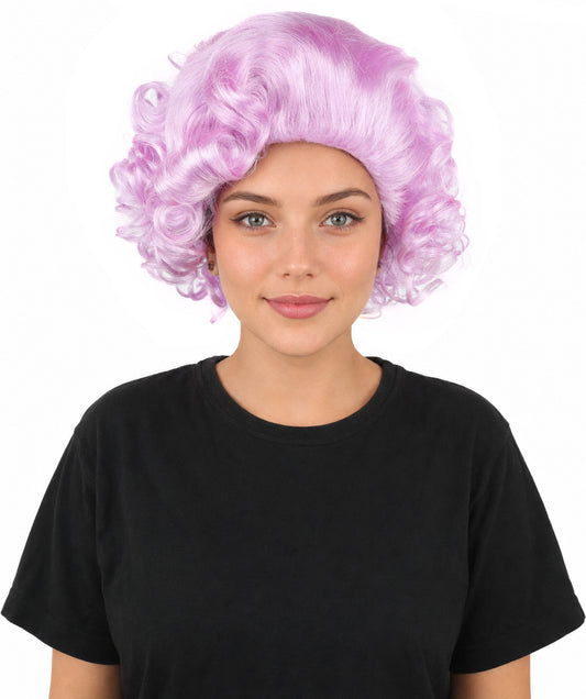 Wigs2you H-7267 レディース パープル ウィッグ 12インチ ミディアム ドラァグクイーン風 カラフル スタイル キャップレス フルウィッグ パーティー 舞台 イベント 仮装